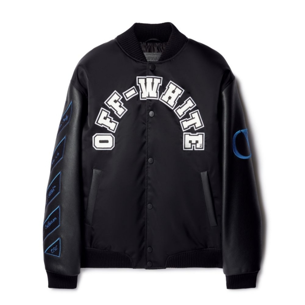Off-White baseball lea nyl over varsity